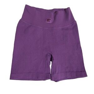BO+TEE Purple Ribbed Athletic Biker Shorts